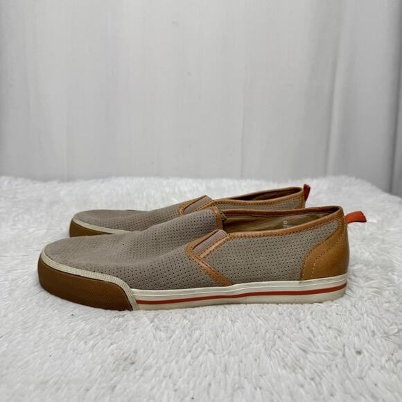 TOMMY BAHAMA / Beach Dweller gray brown perforated slip on loafer sneakers / 9 - Picture 4 of 9